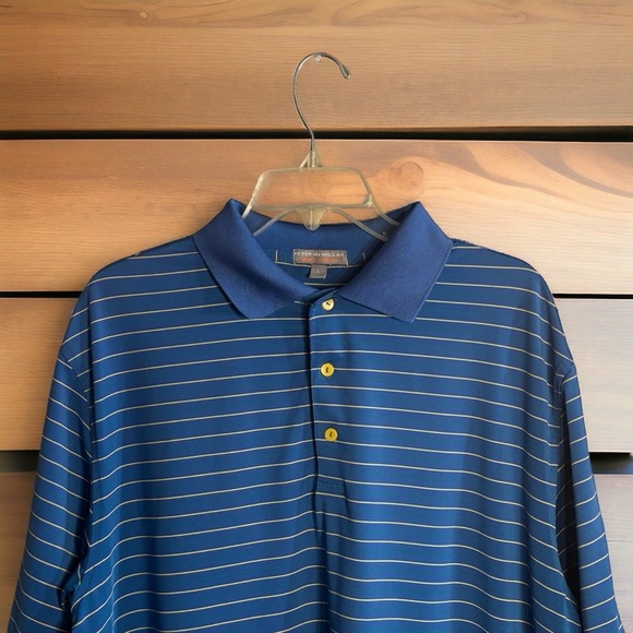 Peter Millar Champions Golf Club Men's Large Summer Comfort Blue Golf Polo - Picture 2 of 4